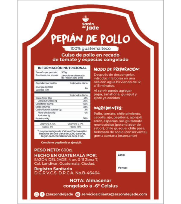 03 Pepián de Pollo etiqueta