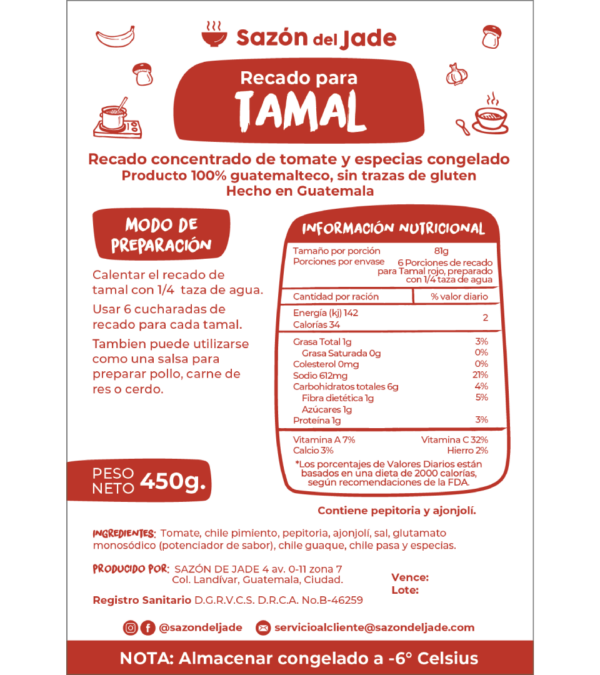 11 Tamal etiqueta