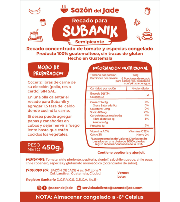 13 Subanik etiqueta