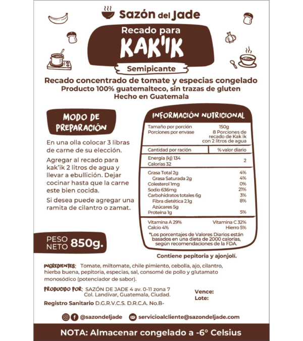 15 Kak'ik etiqueta