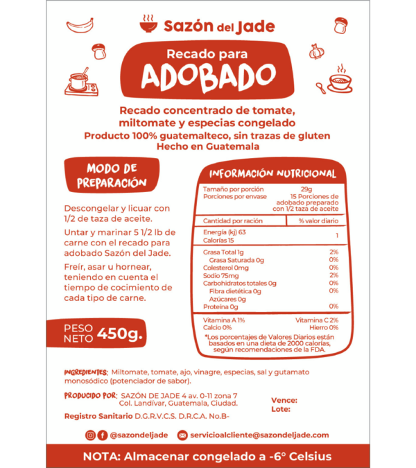 16 Adobado etiqueta